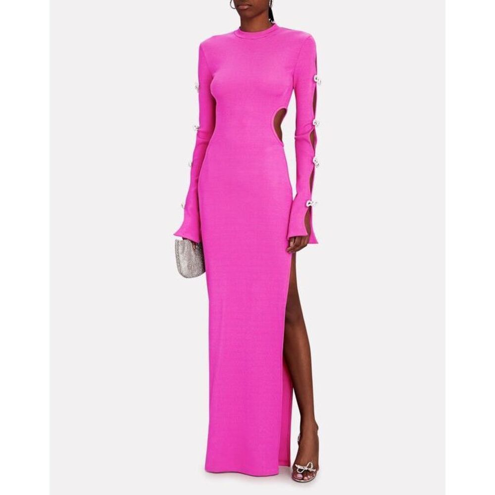 NWOT MACH & MACH Crystal-Embellished Cut-Out Maxi Dress Size US12 $1285